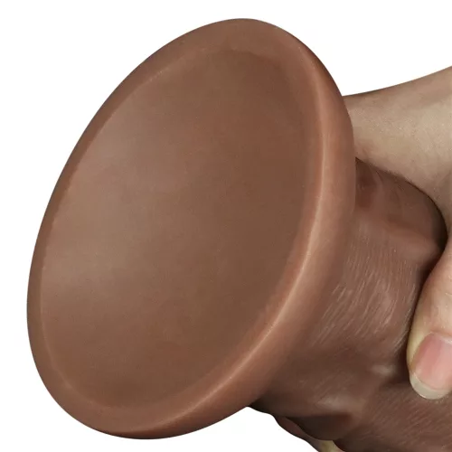 10,5'' realisztikus puf, vibráló dildo barna