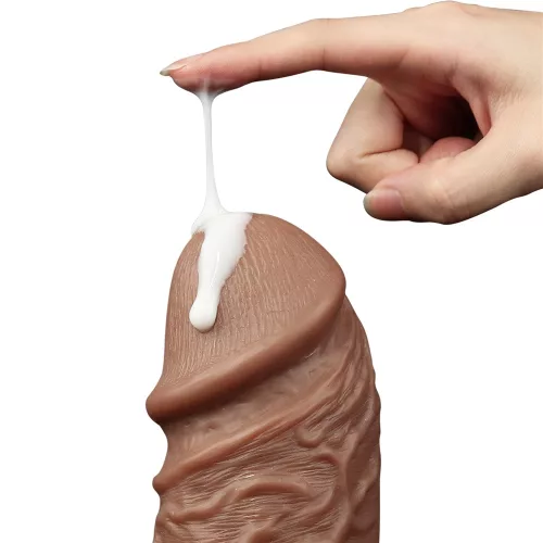10,5'' realisztikus puf, vibráló dildo barna