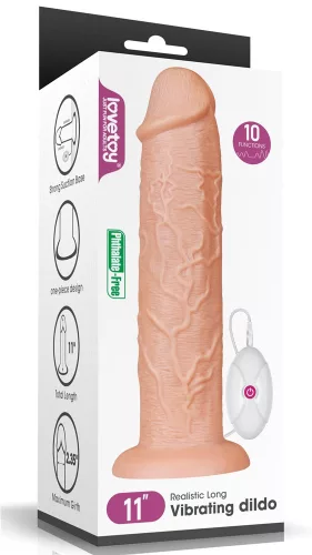11'' Realistic Long Vibrating Dildo Flesh