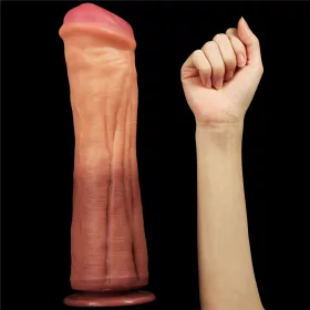 12'' Dual layered Platinum Silicone Cock