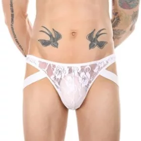 Alacsony csipkés tanga Jock White-M