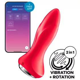 SATISFYER - ROTATOR PLUG 1+ REZGŐ DUGÓ APP RED