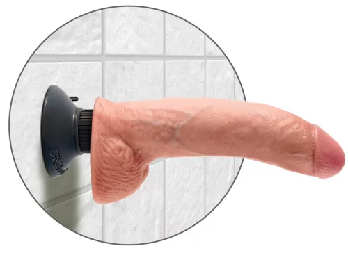 9" Vibrating Cock with Balls  Light