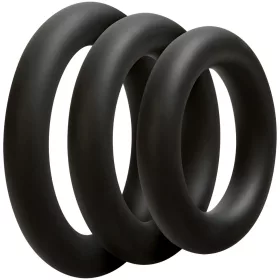 3 fekete szilikon gyűrűs 10 mm-es készlet