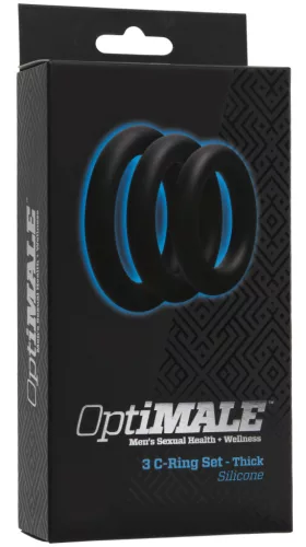 3 fekete szilikon gyűrűs 10 mm-es készlet