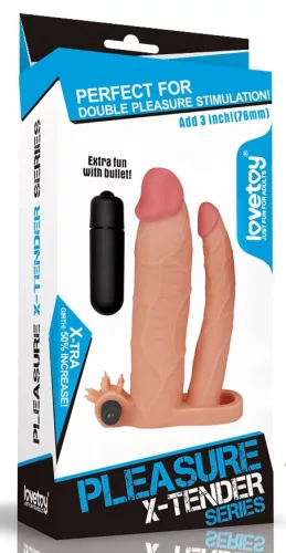 Add 3" Vibrating Double Penis Sleeve