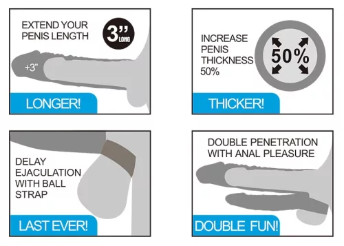 Add 3" Vibrating Double Penis Sleeve