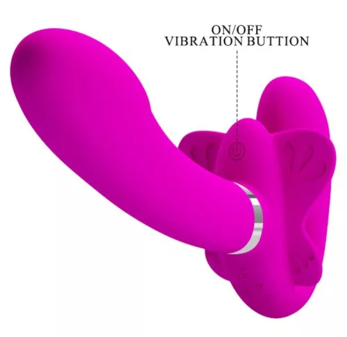 PRETTY LOVE - VALERIE DOUBLE STRAP-ON VIBRÁTOR 12 VIBRÁCIÓ LILA