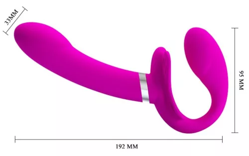 PRETTY LOVE - VALERIE DOUBLE STRAP-ON VIBRÁTOR 12 VIBRÁCIÓ LILA