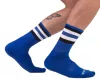 Zoknik, fél fetises csíkok, kék, fekete, fehér-L/XL