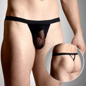 Férfi fekete háló tanga-M/L