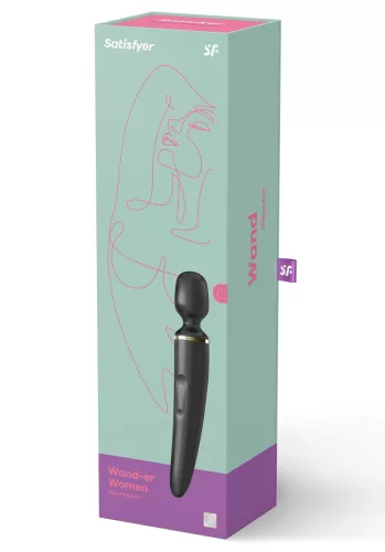 Wand-er Women Massager Black - Fej 78mm