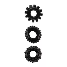 3 Black Gear Up Soft Cockrings készlet