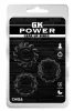 3 Black Gear Up Soft Cockrings készlet