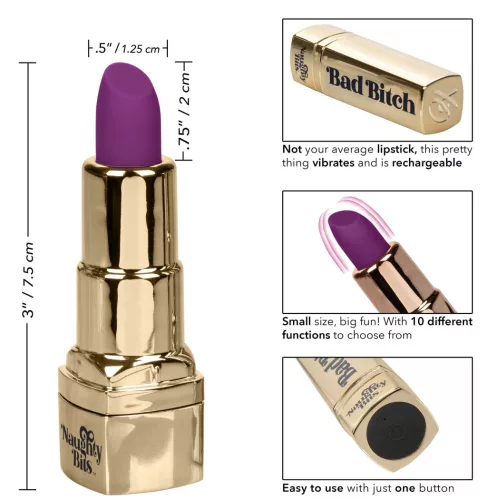 Vibro rúzs Bad Bitch 7,5 cm lila