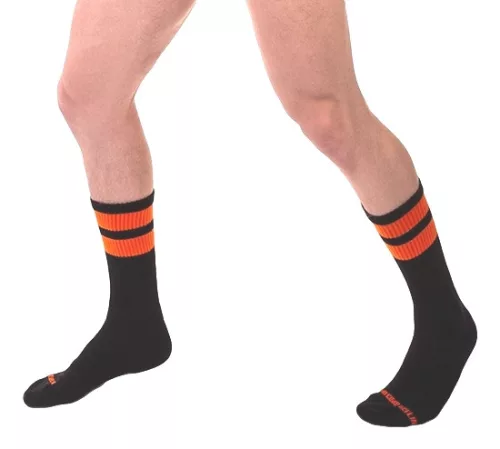 Edzőzoknik, fekete-narancssárga fluoreszkáló-L/XL