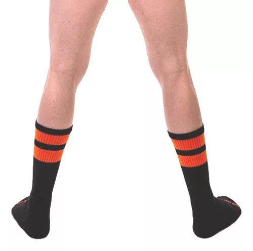 Edzőzoknik, fekete-narancssárga fluoreszkáló-L/XL