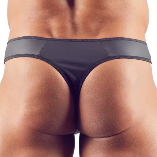 Fekete Fetis Zip Tanga-XL