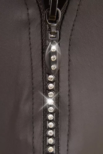 Fekete Fetis Zip Tanga-XL