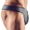 Fekete Fetis Zip Tanga-XXL