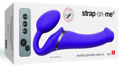 Rezgő dildo STRAP-ON 3 motoros M 16 x 3,5 cm Lila