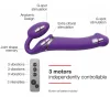 Rezgő dildo STRAP-ON 3 motoros M 16 x 3,5 cm Lila