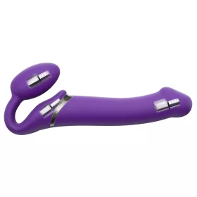Rezgő dildo STRAP-ON 3 Motors XL 16 x 4,5 cm Lila