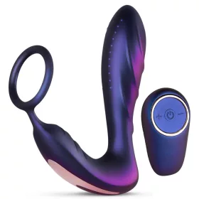 Cockring Plug vibráló fekete lyuk Hueman 11 x 3,3 cm