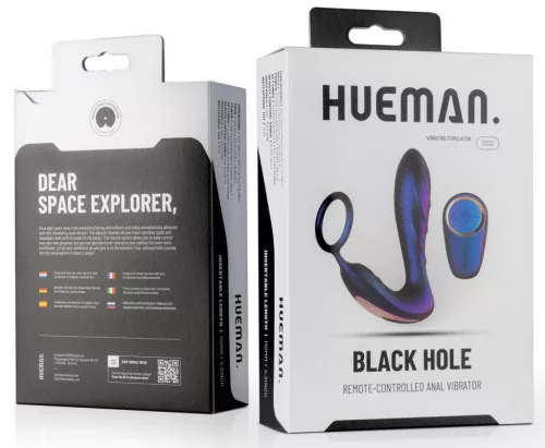 Cockring Plug vibráló fekete lyuk Hueman 11 x 3,3 cm