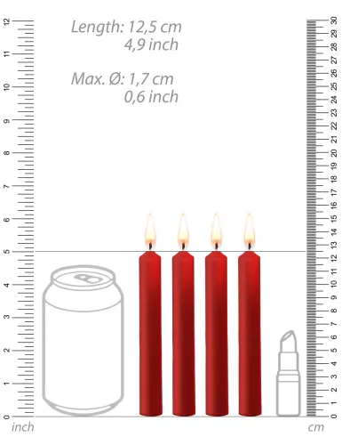 4 db piros mini gyertya szett – érzéki játékokhoz