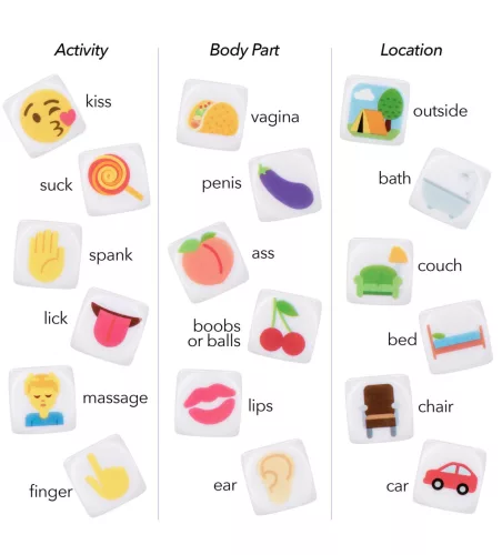 EMOJI GASM dobókockák x3