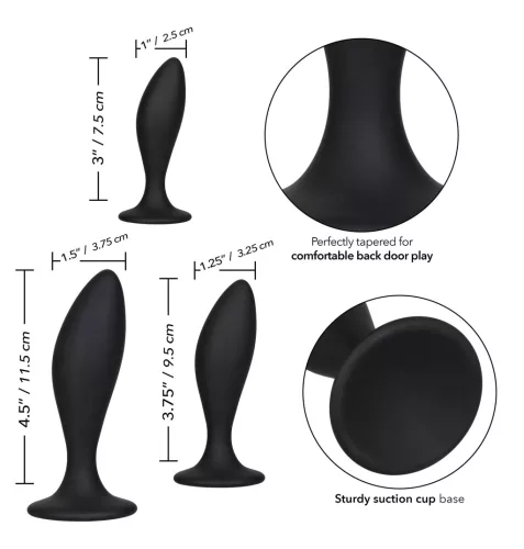 3 szilikon dugós készlet Curve Kit Black