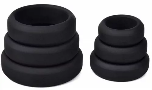 6 darabos szilikon kakasgyűrűs Hyperion Black
