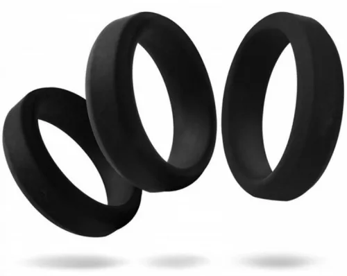 6 darabos szilikon kakasgyűrűs Hyperion Black