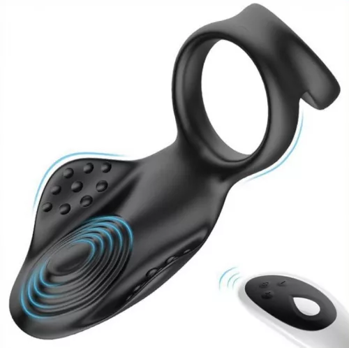 Vibráló Cockring Double Delight Black