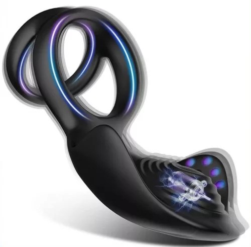 Vibráló Cockring Double Delight Black