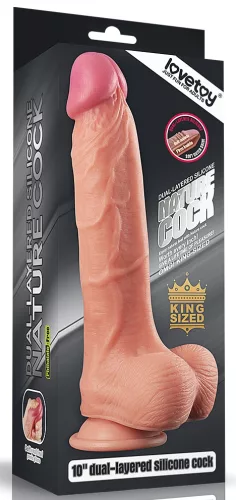 10" Dual Layer Platinum Silicone Cock