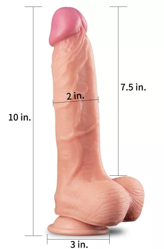 10" Dual Layer Platinum Silicone Cock