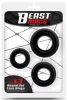 3 puha kakasgyűrűből álló készlet Beast Ring Black