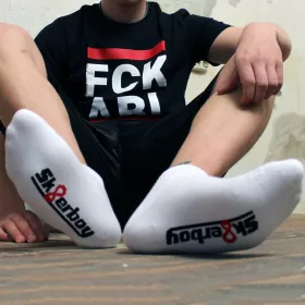 QUARTER Sk8erboy – stílusos fehér alacsony zoknik-43-46