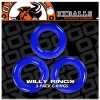 3 Willy Rings kék farkasgyűrűből álló készlet
