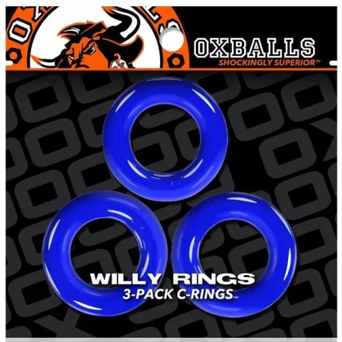 3 Willy Rings kék farkasgyűrűből álló készlet