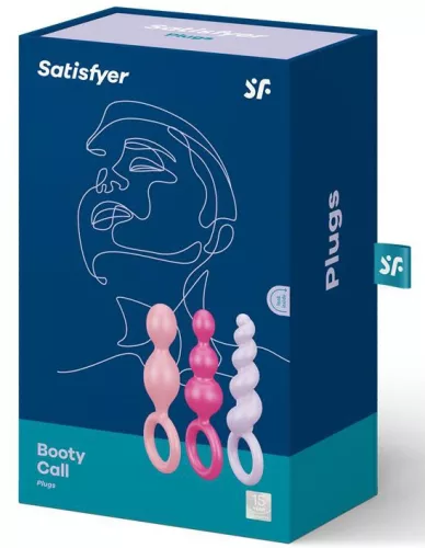 3. készlet Szilikon Booty Call Satisfyer 9,5 x 2,5 cm rózsák