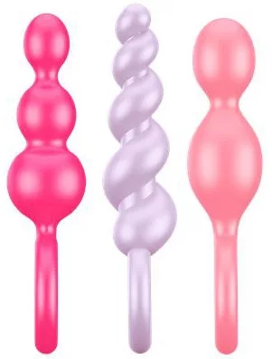 3. készlet Szilikon Booty Call Satisfyer 9,5 x 2,5 cm rózsák