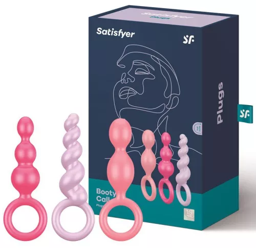 3. készlet Szilikon Booty Call Satisfyer 9,5 x 2,5 cm rózsák