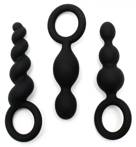 3 darabos szilikon Booty Call Satisfyer csatlakozó készlet, 9,5 x 2,5 cm