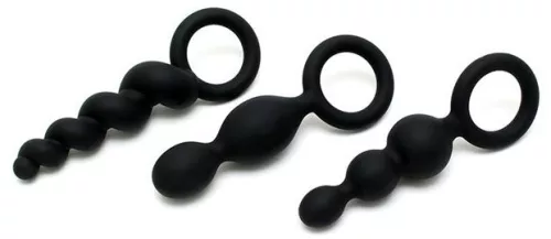 3 darabos szilikon Booty Call Satisfyer csatlakozó készlet, 9,5 x 2,5 cm