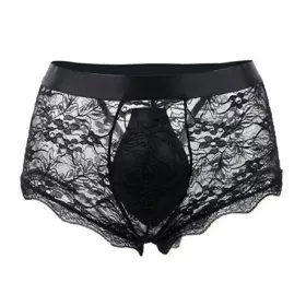 Lacien Black nyílt csipkés boxernadrág-XL