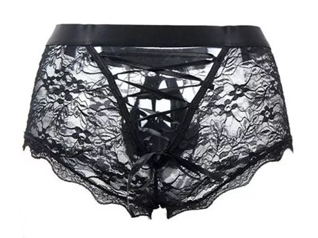 Lacien Black nyílt csipkés boxernadrág-XL
