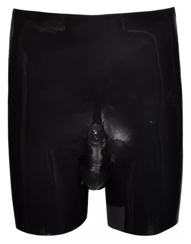 Hosszú latex boxer rövidnadrágok pénisszel és anális hüvelyel-M